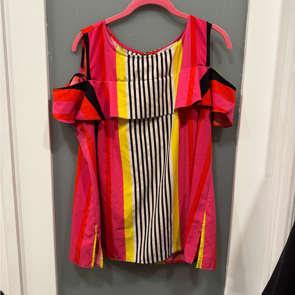 Colorful Striped Off-Shoulder Blouse